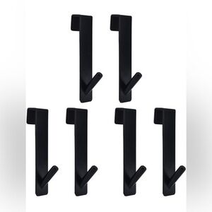 Cabilock 6-Piece Stainless Steel Cabinet or Shower Door Hooks – Black